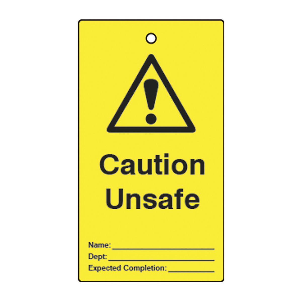 Double Sided Lockout Tags, Double Sided Lockout Tags, Caution Unsafe' Lockout Tag | Yellow/Black | Double Sided | Pack Of 10-16