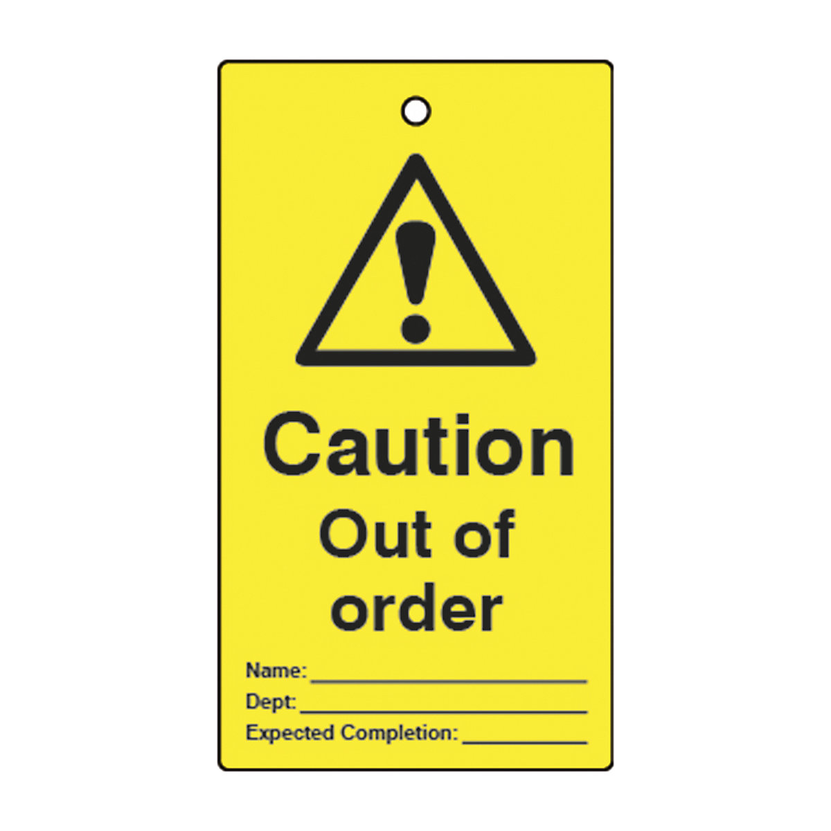 Double Sided Lockout Tags, Double Sided Lockout Tags, Caution Out Of Order' Lockout Tag | Yellow/Black | Double Sided | Pack Of 10-17
