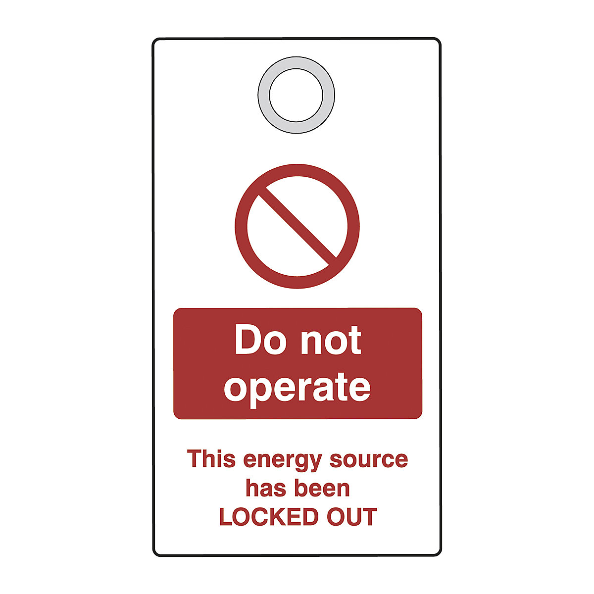 Lockout Tags With Eyelets, Lockout Tags With Eyelets, Do Not Operate' Lockout Tag with Eyelet | Red/White | Pack of 10-3
