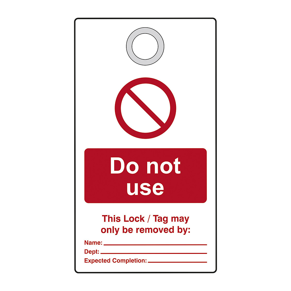 Lockout Tags With Eyelets, Lockout Tags With Eyelets, Do Not Use' Lockout Tag With Eyelet | Red/White | Pack Of 10-5