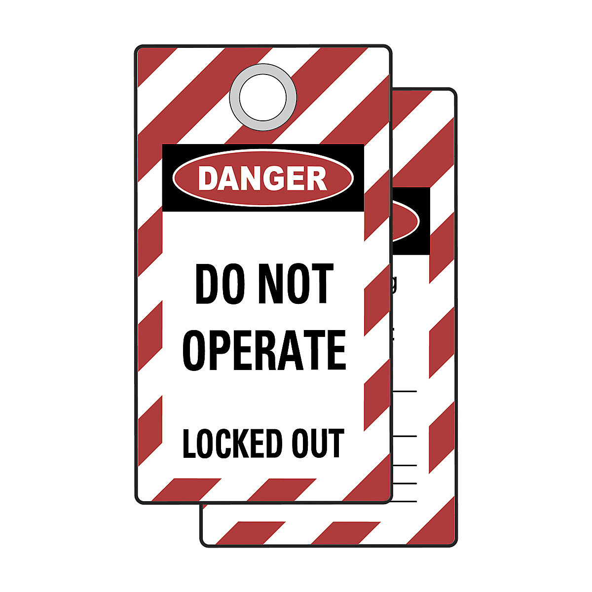 Lockout Tags With Eyelets, Lockout Tags With Eyelets, Do Not Operate' Lockout Tag with Eyelet | Red/White | Pack of 10-7