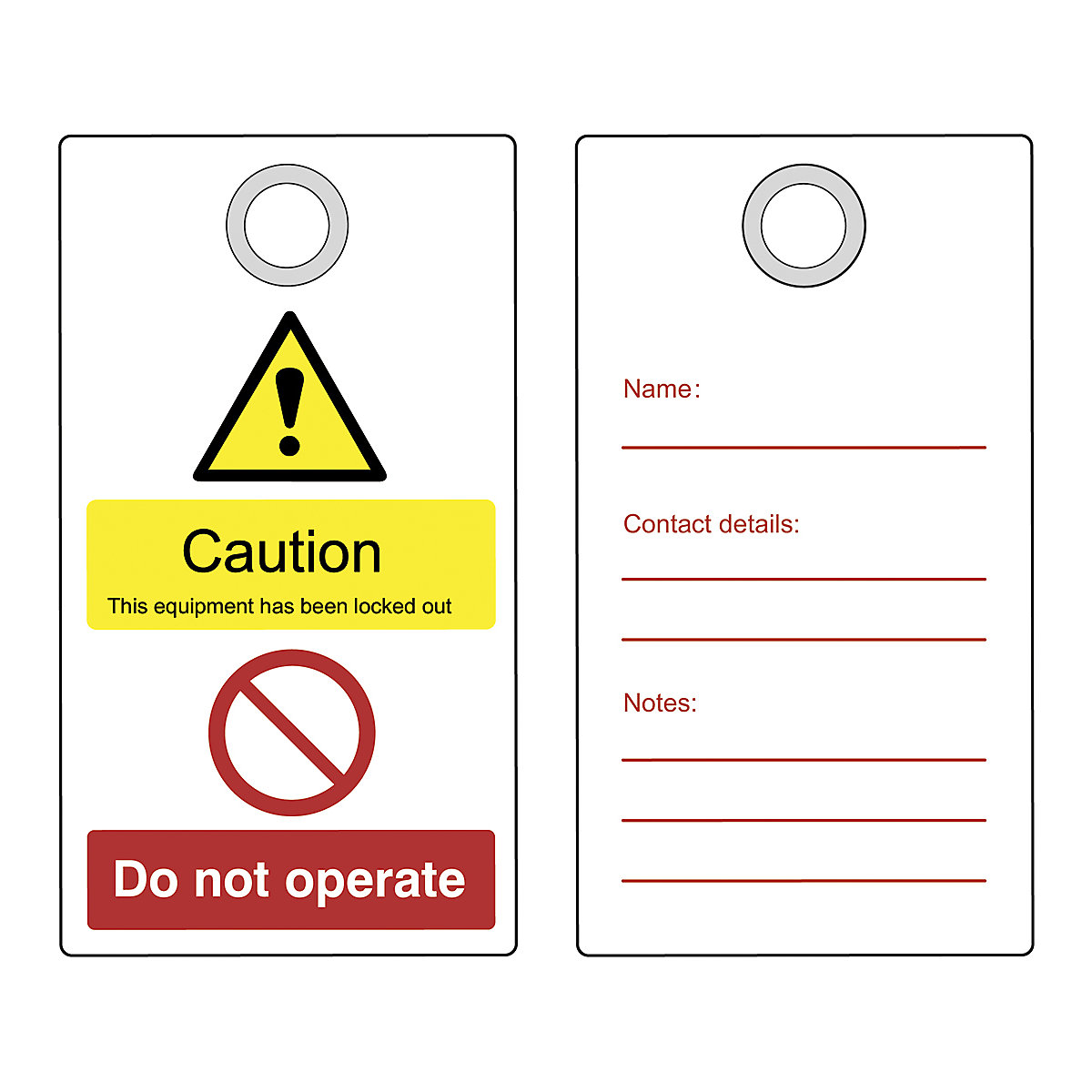 Lockout Tags With Eyelets
