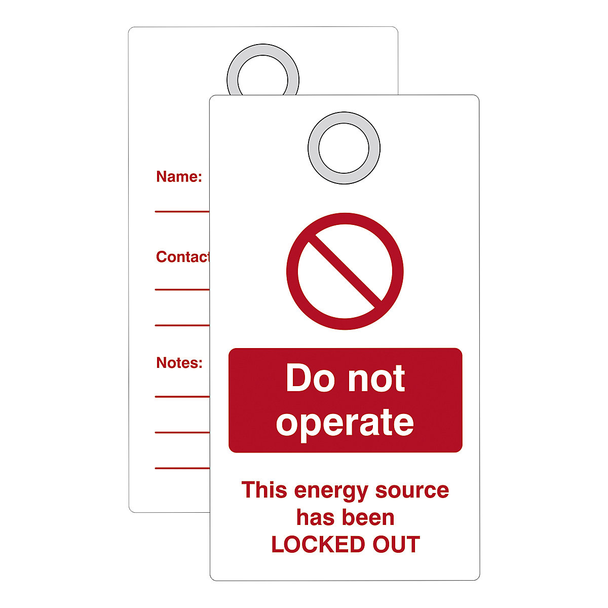 Lockout Tags With Eyelets, Lockout Tags With Eyelets, Do Not Operate' Lockout Tag With Eyelet | Red/White | Single Tag-8