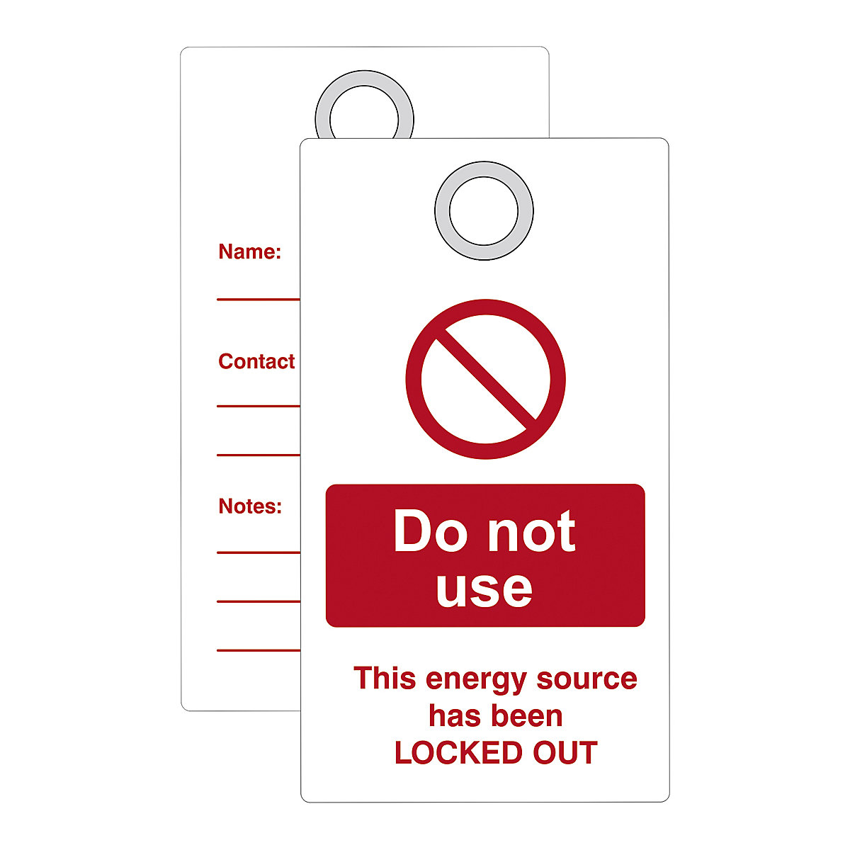 Lockout Tags With Eyelets, Lockout Tags With Eyelets, Do Not Use' Lockout Tag with Eyelet | Red/White | Single Tag-9