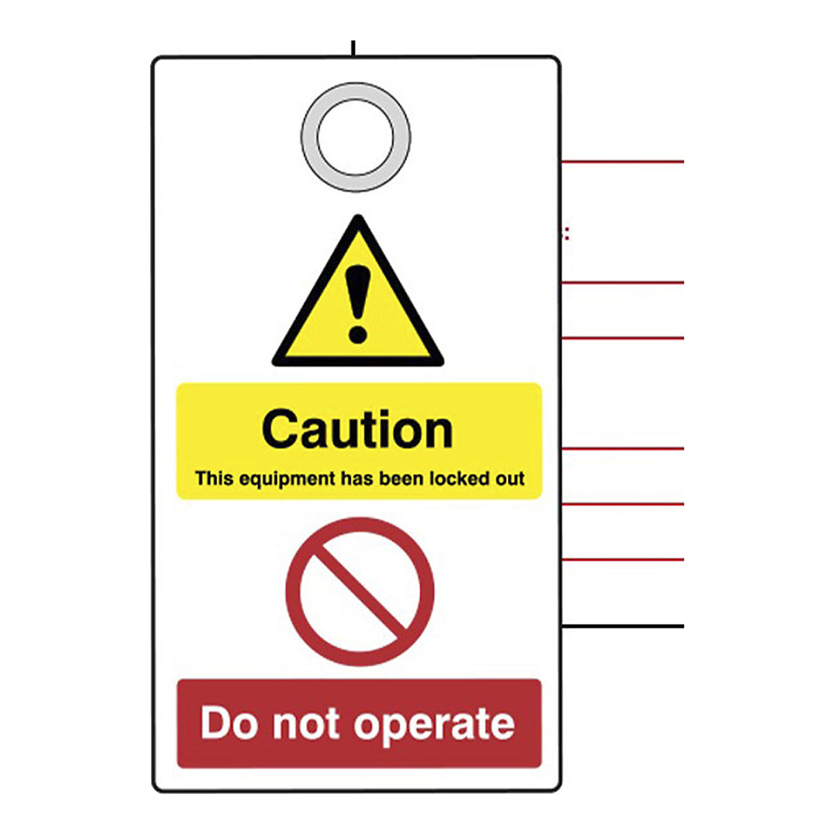 Lockout Tags With Eyelets