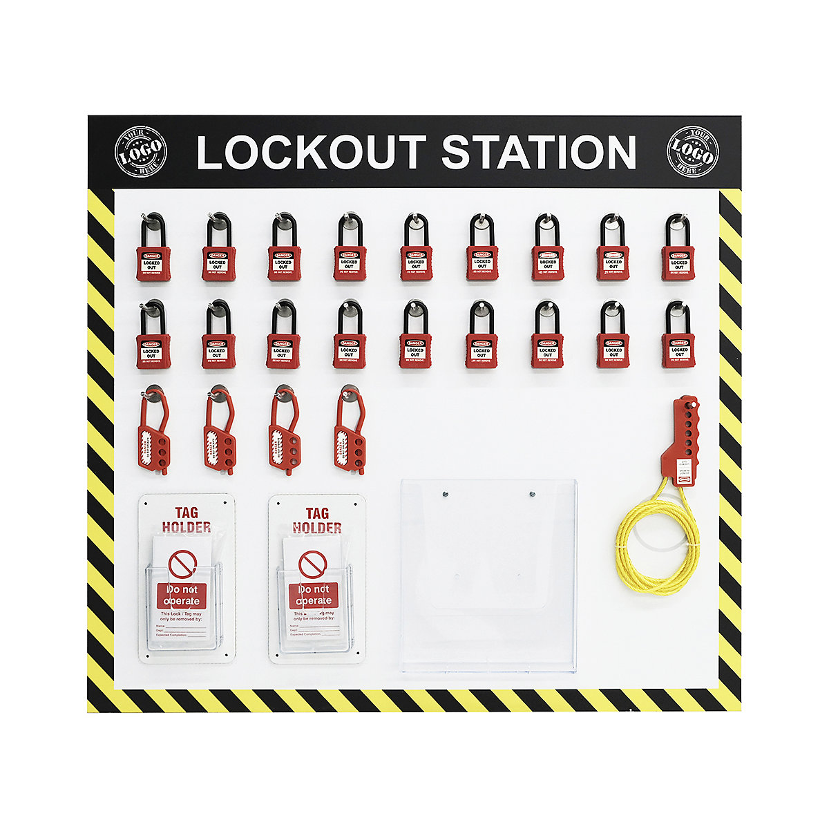 PVC Lockout Station Kits | Various Configurations, PVC Lockout Station Kits | Various Configurations, Lockout Station C | Complete With Stock | 875mm x 810mm-3