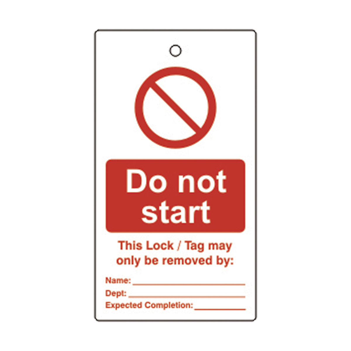 Single Sided Lockout Tags