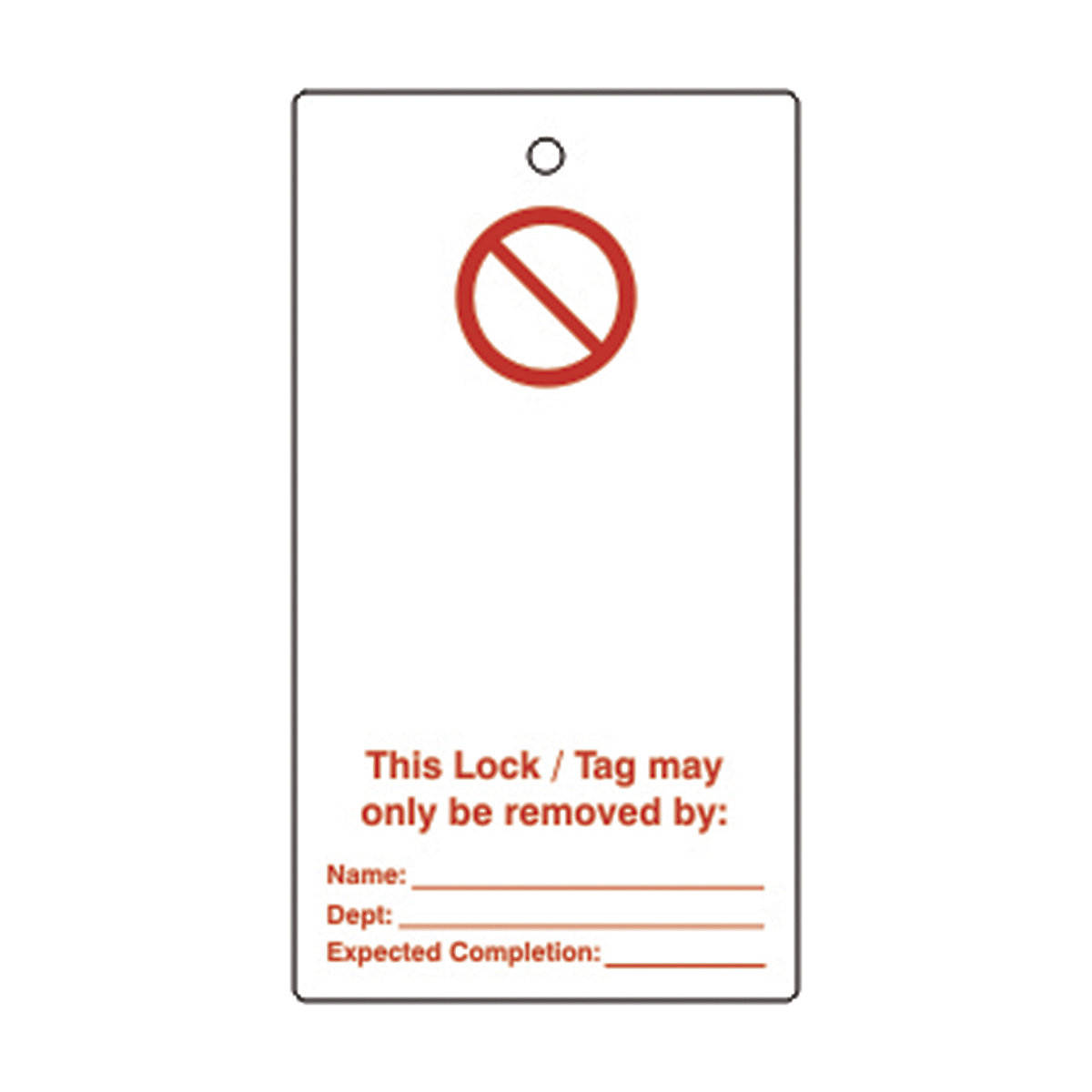 Single Sided Lockout Tags