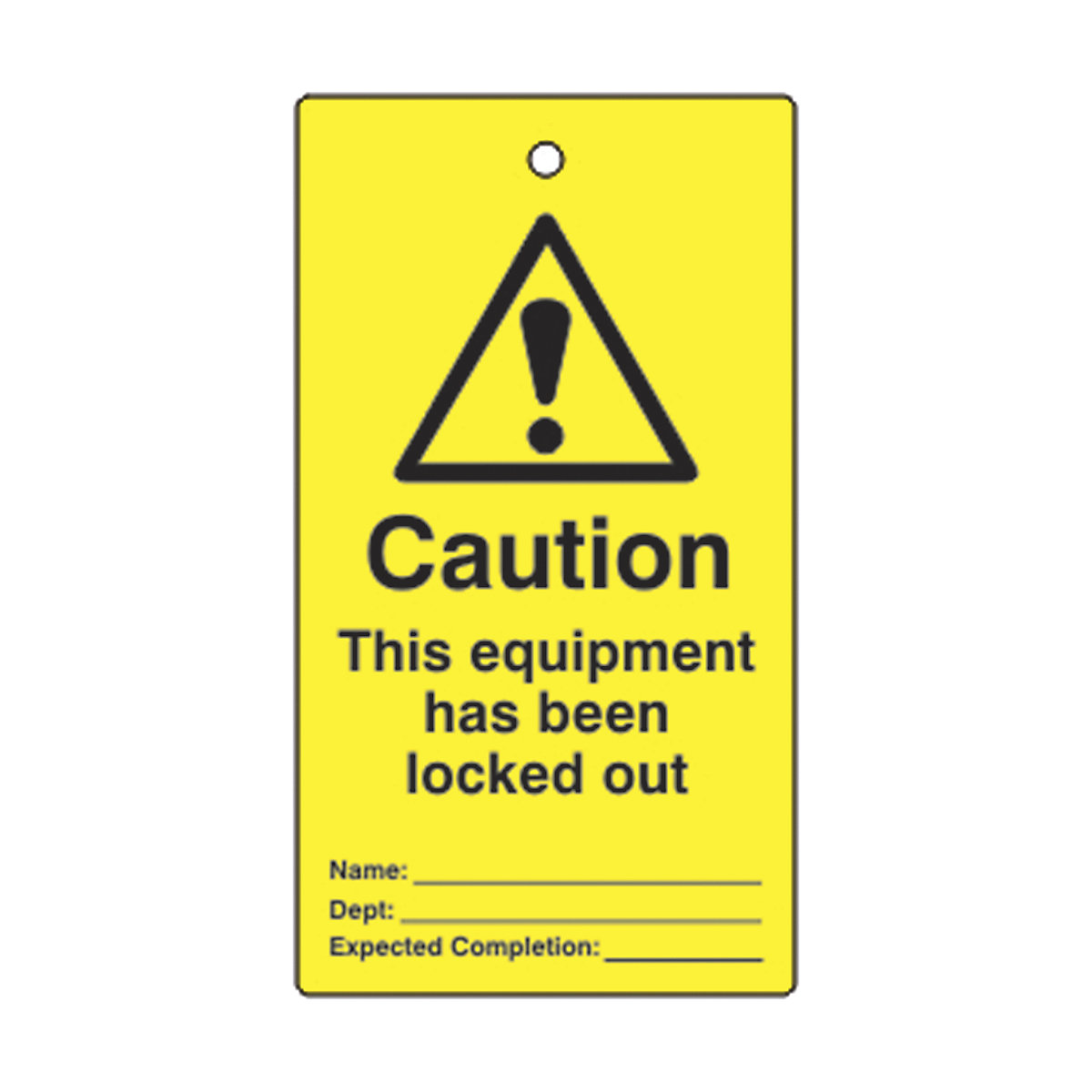 Single Sided Lockout Tags