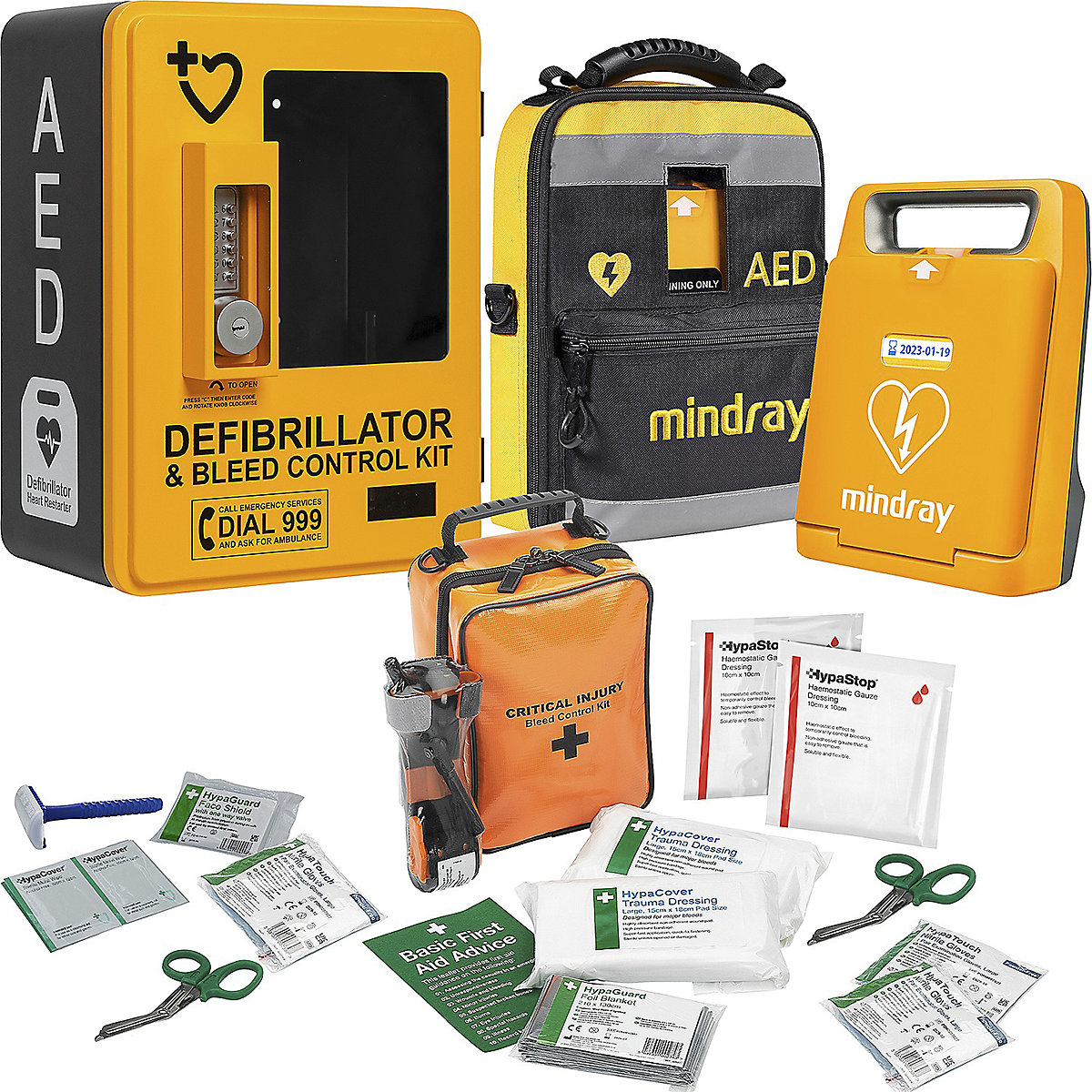 Mindray BeneHeart C1A AED Package with HypaGuard Outdoor Cabinet