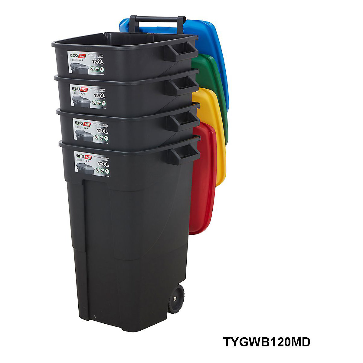 BiGDUG Essentials 4x 120 Litre Wheelie Bin Mega Deal (Product illustration 4)-3
