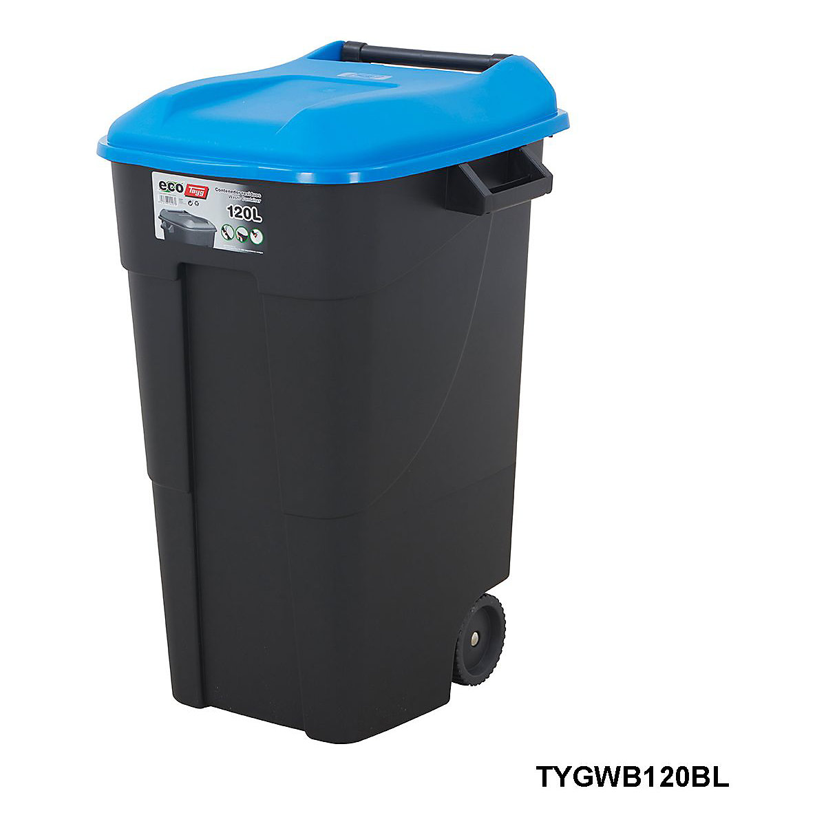 BiGDUG Essentials 80 & 120 Litre Wheelie Bins, BiGDUG Essentials 80 & 120 Litre Wheelie Bins, BiGDUG Essentials 120 Litre Wheelie Bin | 886h x 568w x 600d mm | Blue Lid-7