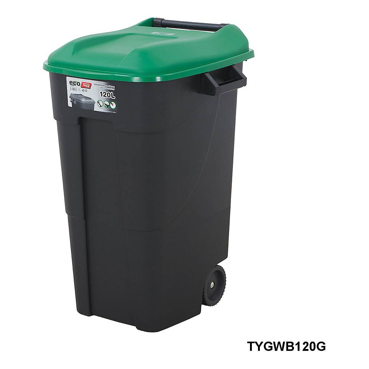 BiGDUG Essentials 80 & 120 Litre Wheelie Bins, BiGDUG Essentials 80 & 120 Litre Wheelie Bins, BiGDUG Essentials 120 Litre Wheelie Bin | 886h x 568w x 600d mm | Green Lid-9