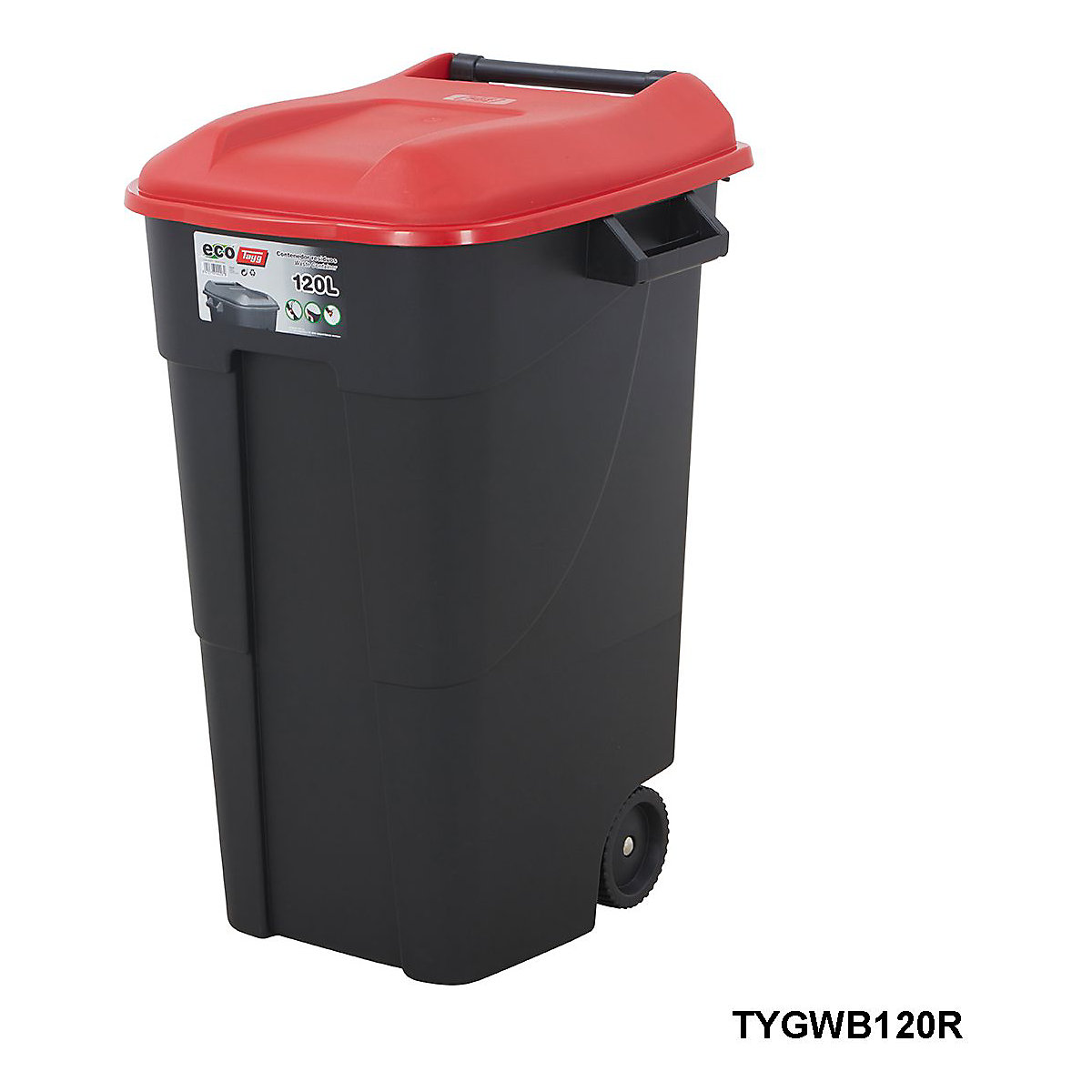 BiGDUG Essentials 80 & 120 Litre Wheelie Bins, BiGDUG Essentials 80 & 120 Litre Wheelie Bins, BiGDUG Essentials 120 Litre Wheelie Bin | 886h x 568w x 600d mm | Red Lid-11
