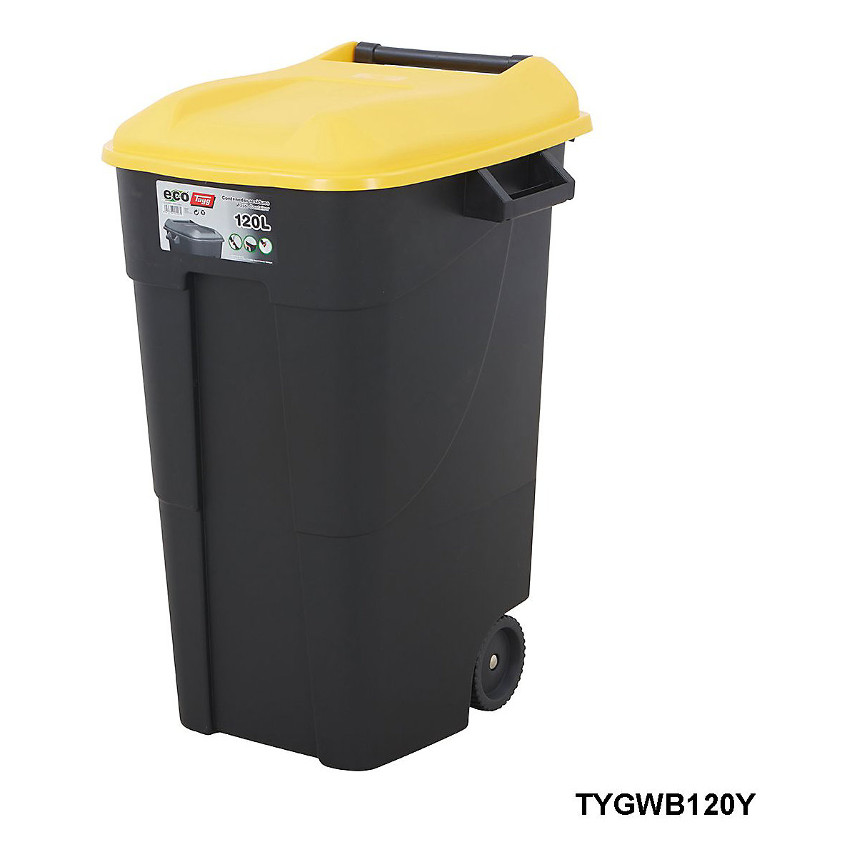 BiGDUG Essentials 80 & 120 Litre Wheelie Bins, BiGDUG Essentials 80 & 120 Litre Wheelie Bins, BiGDUG Essentials 120 Litre Wheelie Bin | 886h x 568w x 600d mm | Yellow Lid-13