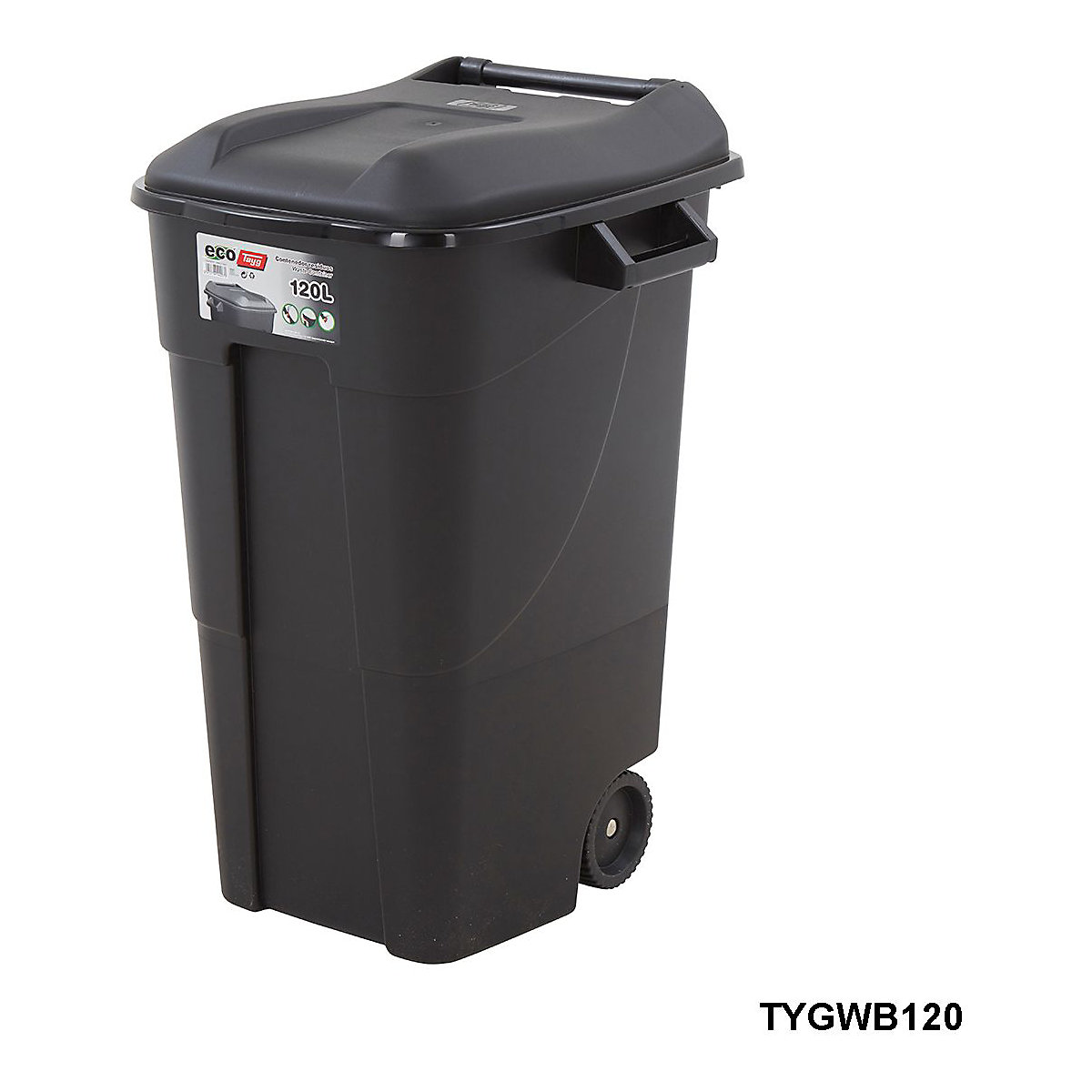 BiGDUG Essentials 80 & 120 Litre Wheelie Bins, BiGDUG Essentials 80 & 120 Litre Wheelie Bins, BiGDUG Essentials 120 Litre Wheelie Bin | 886h x 568w x 600d mm | Black Lid-5