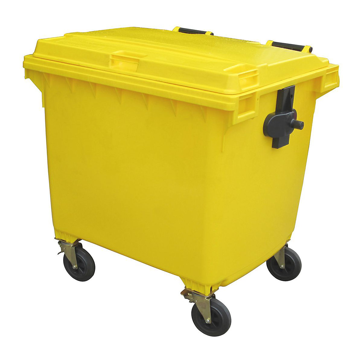 Commercial Wheelie Bins | 660L & 1100L, Commercial Wheelie Bins | 660L & 1100L, Commercial Wheelie Bin | 1350h x 1360w x 1080d mm | Includes Lid With Lock | 1100 Litre | Yellow-2