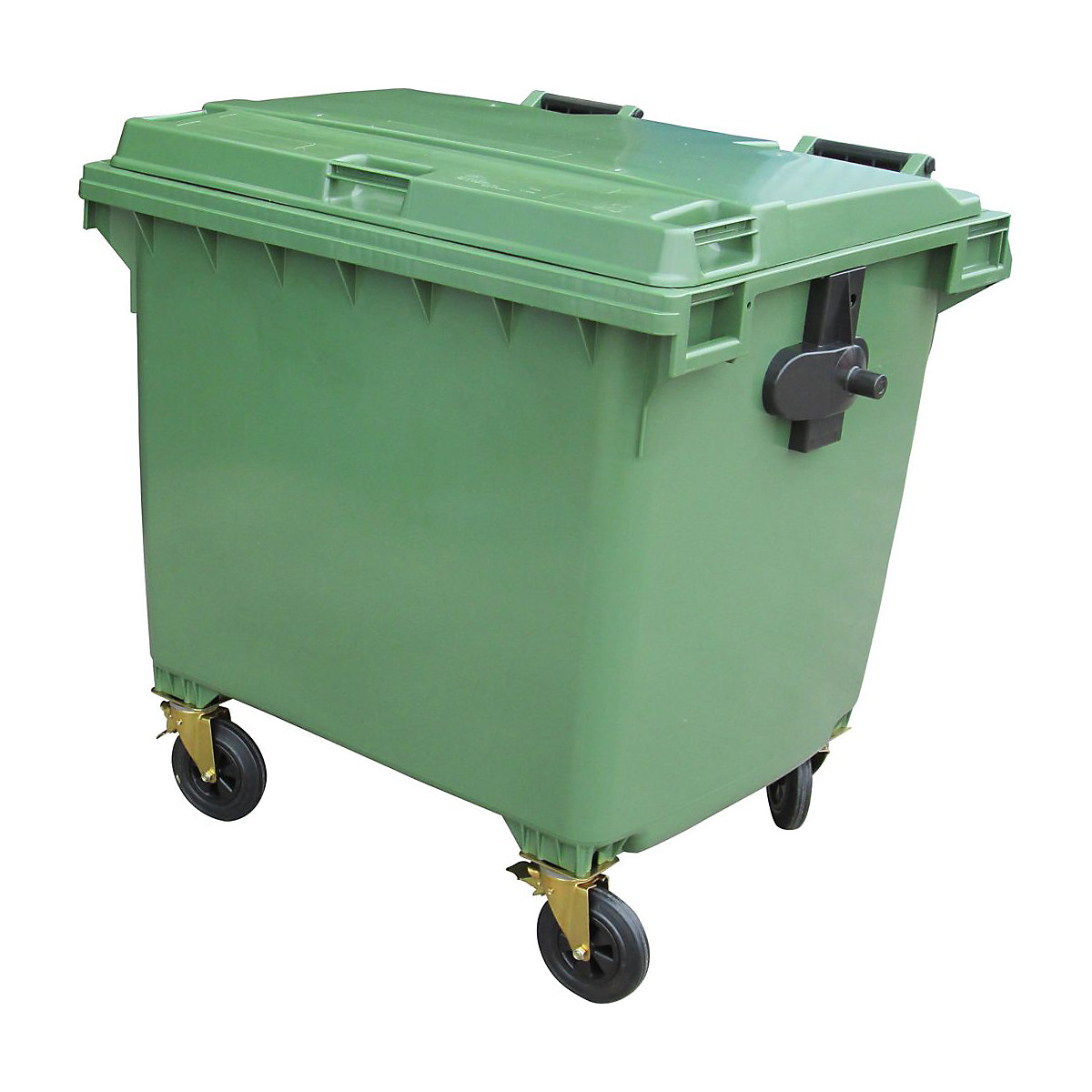 Commercial Wheelie Bins | 660L & 1100L, Commercial Wheelie Bins | 660L & 1100L, Commercial Wheelie Bin | 1350h x 1360w x 1080d mm | Includes Lid With Lock | 1100 Litre | Green-4