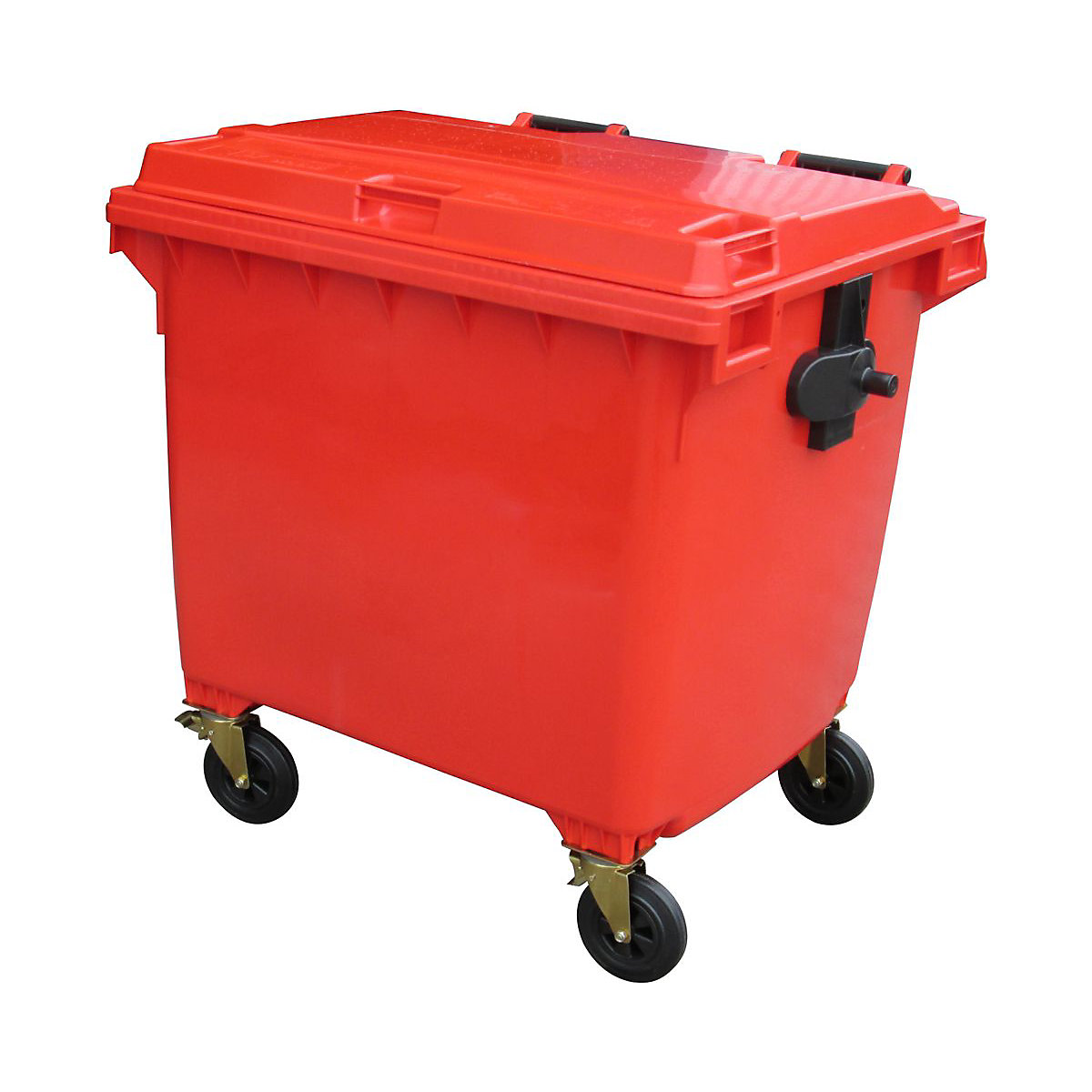 Commercial Wheelie Bins | 660L & 1100L, Commercial Wheelie Bins | 660L & 1100L, Commercial Wheelie Bin | 1350h x 1360w x 1080d mm | Includes Lid With Lock | 1100 Litre | Red-5