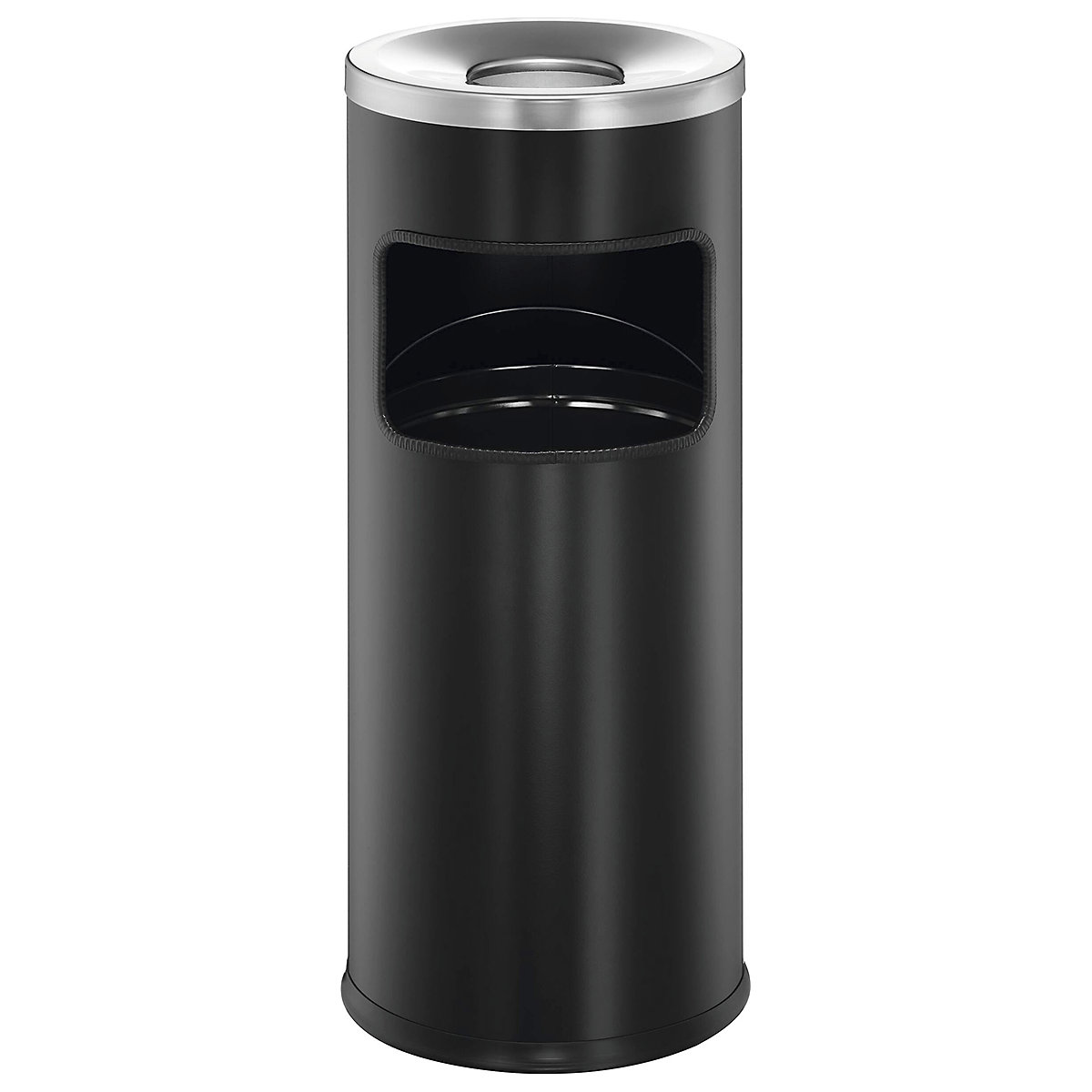 Durable Metal Waste Bins with Sand Ashtray, Durable Metal Waste Bins with Sand Ashtray, Durable Round Metal Waste Bin with Fire Extinguishing Ashtray | 17L | Black-6
