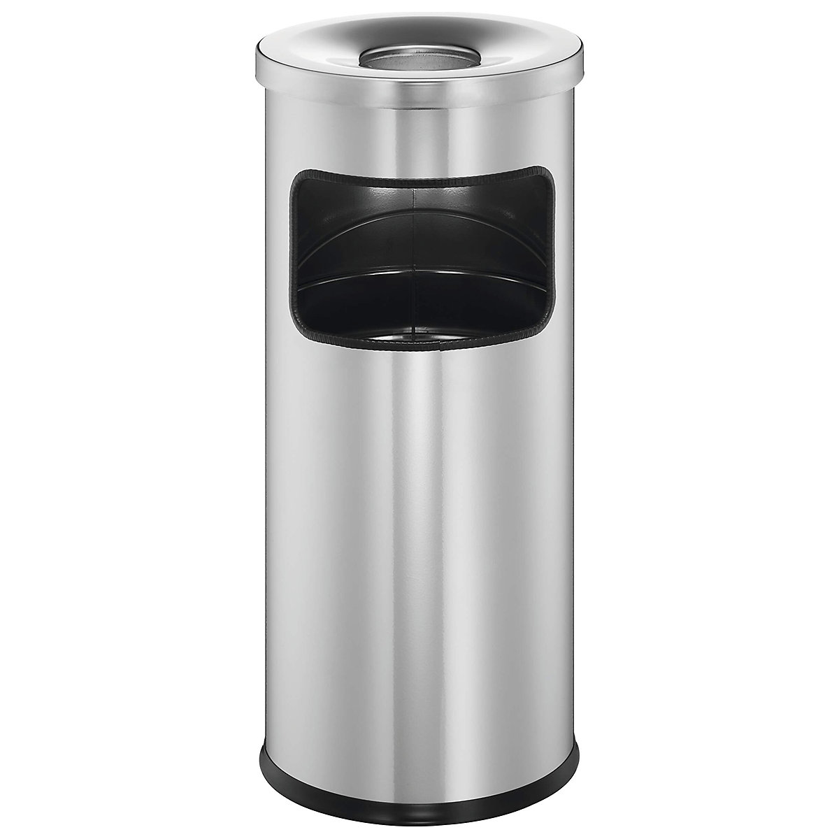Durable Metal Waste Bins with Sand Ashtray, Durable Metal Waste Bins with Sand Ashtray, Durable Round Metal Waste Bin with Fire Extinguishing Ashtray | 17L | Silver-8