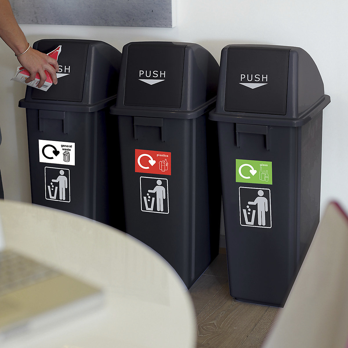 Economy Recycling Bins - Set of 3 (Product illustration 8)-7