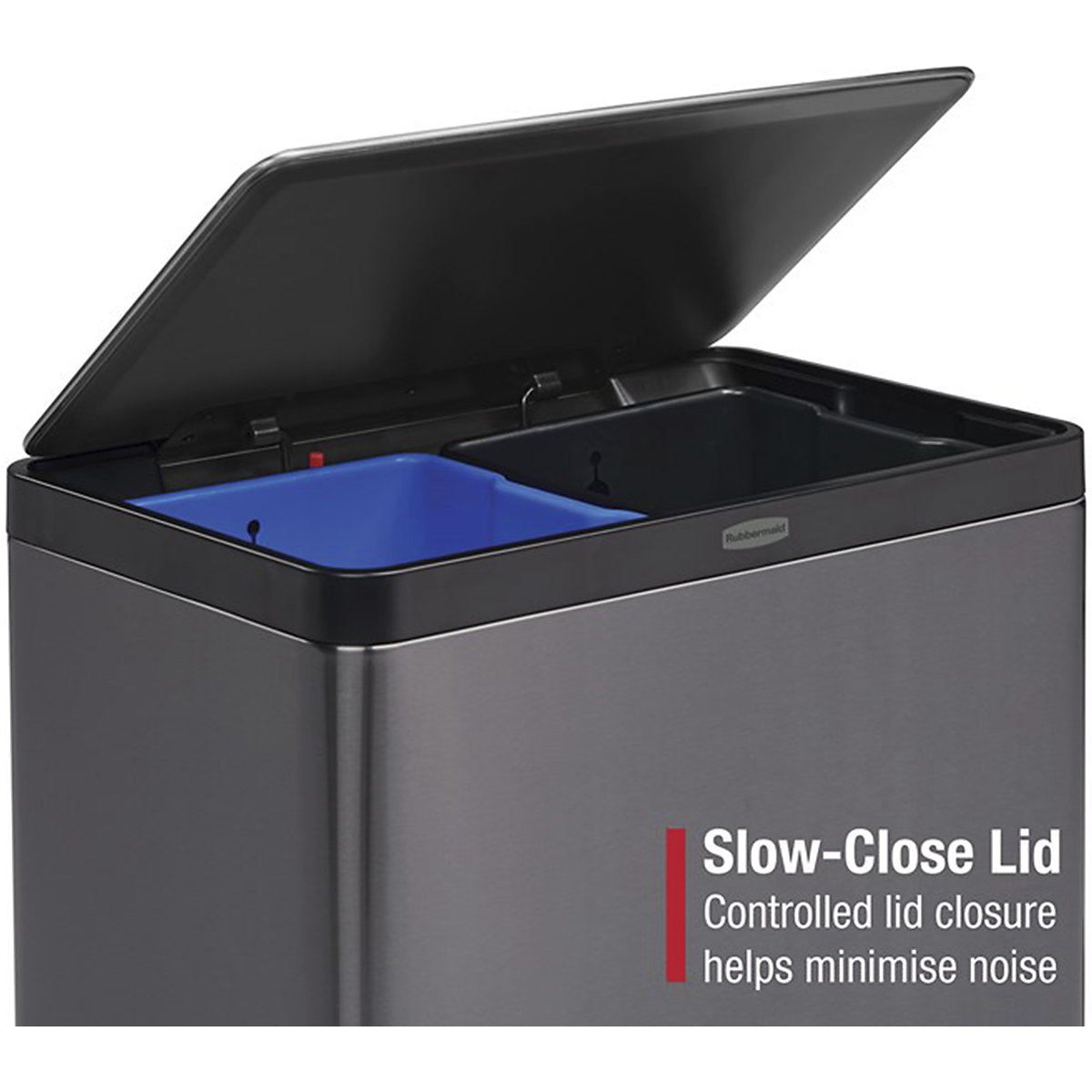 Rubbermaid Elite Dual Stream Stainless Steel Step-On Bins (Product illustration 7)-6