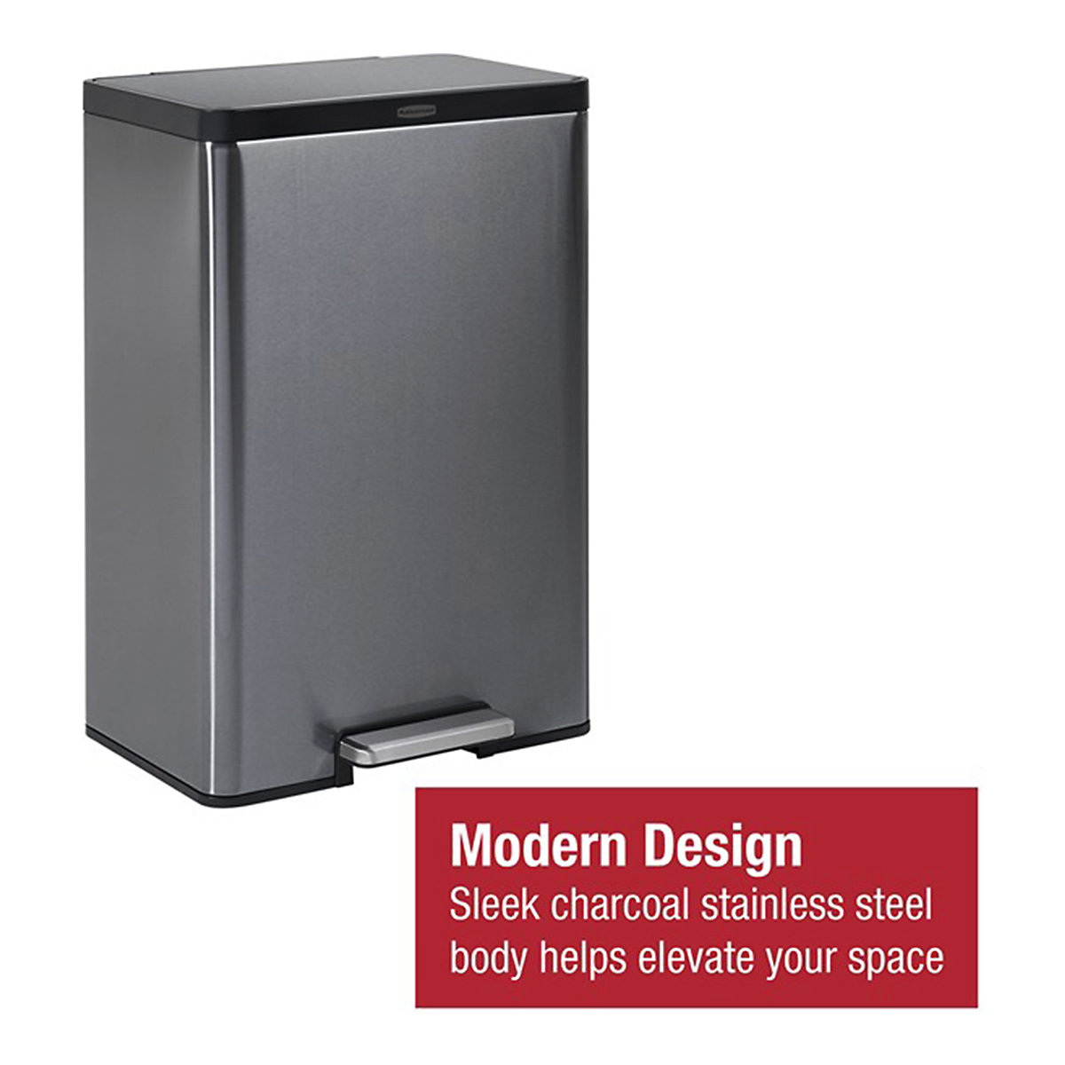 Rubbermaid Elite Stainless Steel Step-On Bin (Product illustration 3)-2