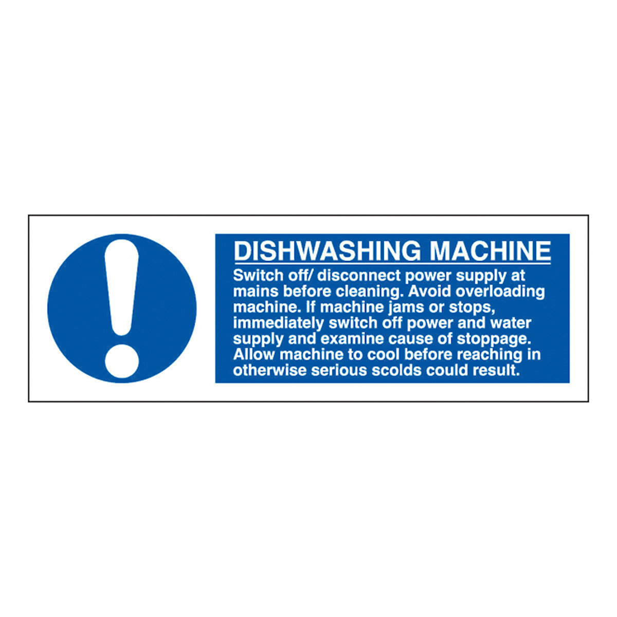 Catering Equipment Instruction Safety Signs | Various Machine Types