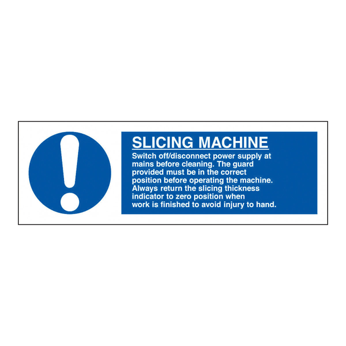 Catering Equipment Instruction Safety Signs | Various Machine Types