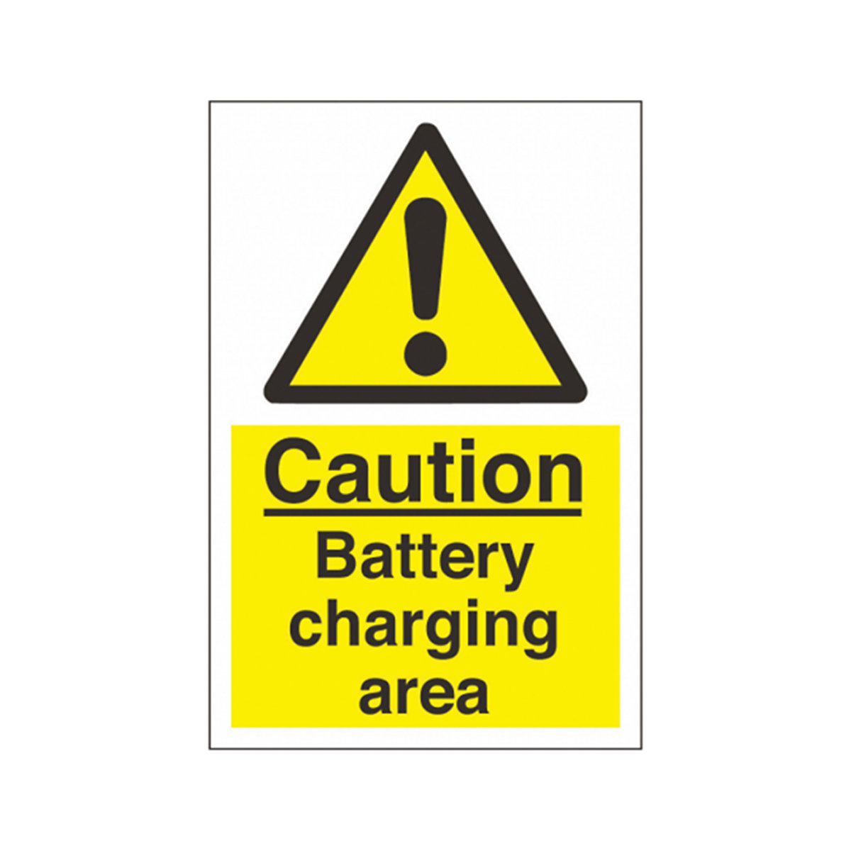 Caution Battery Charging Area Safety Sign