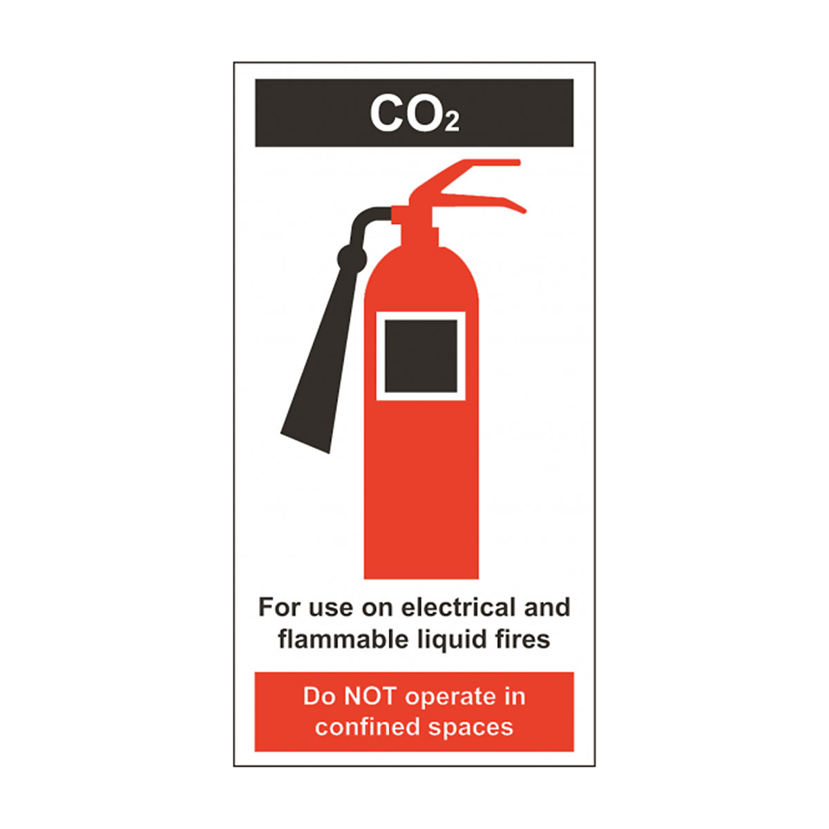 Co2 Extinguisher Back Board Safety Sign