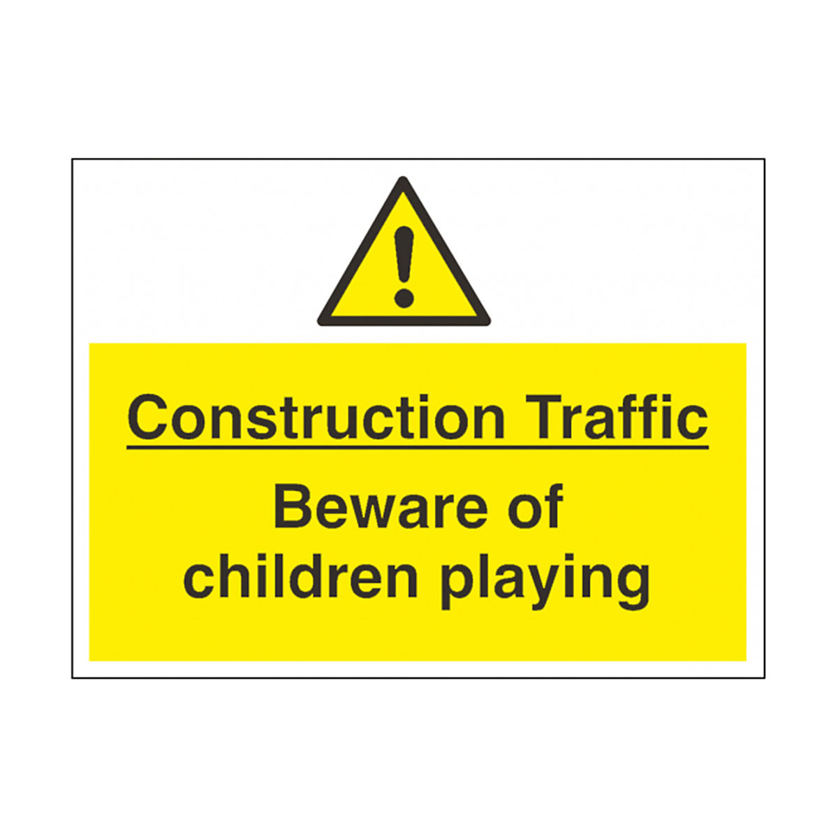Construction Traffic Beware Safety Sign