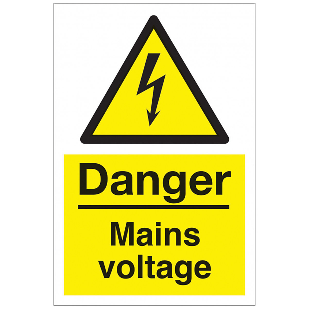 Danger Mains Voltage Safety Sign