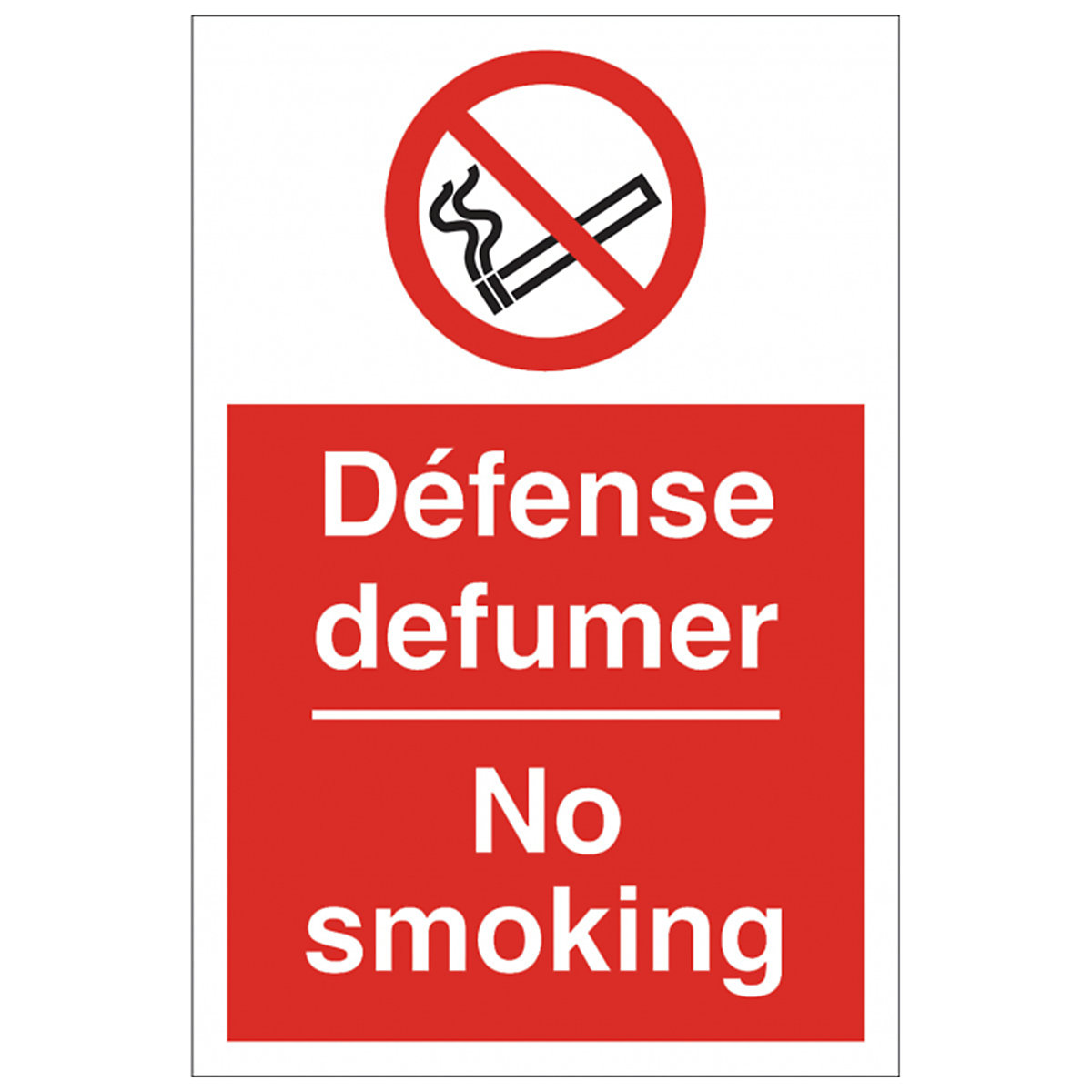 Defense Defumer No Smoking Safety Sign