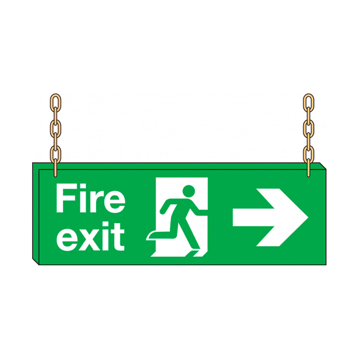 Double-Sided Hanging Fire Exit Signs