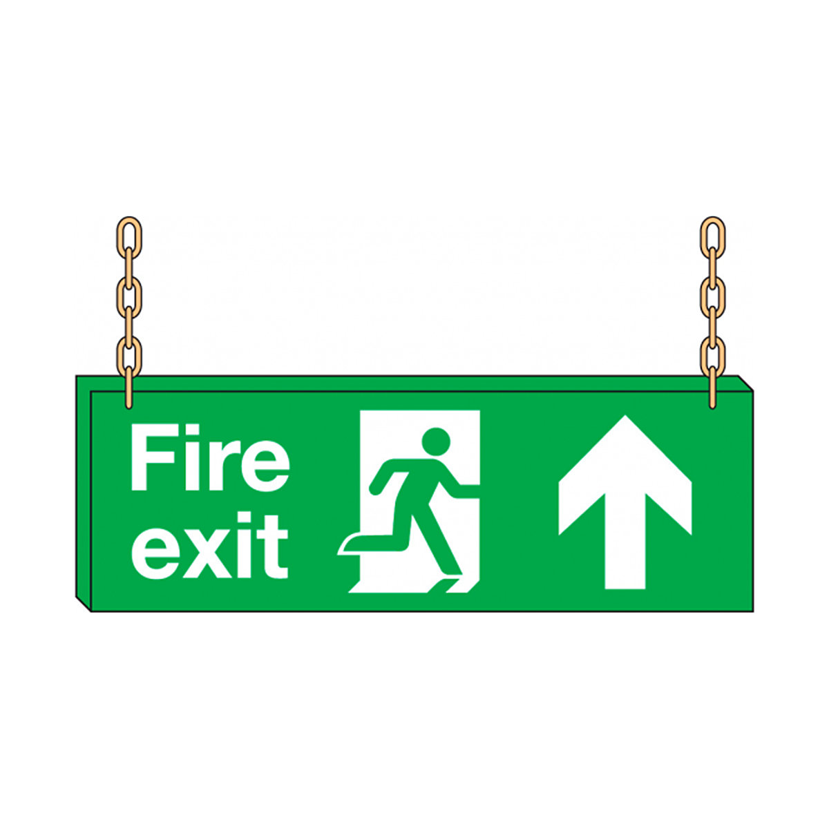Double Sided Hanging Fire Exit Up Safety Sign