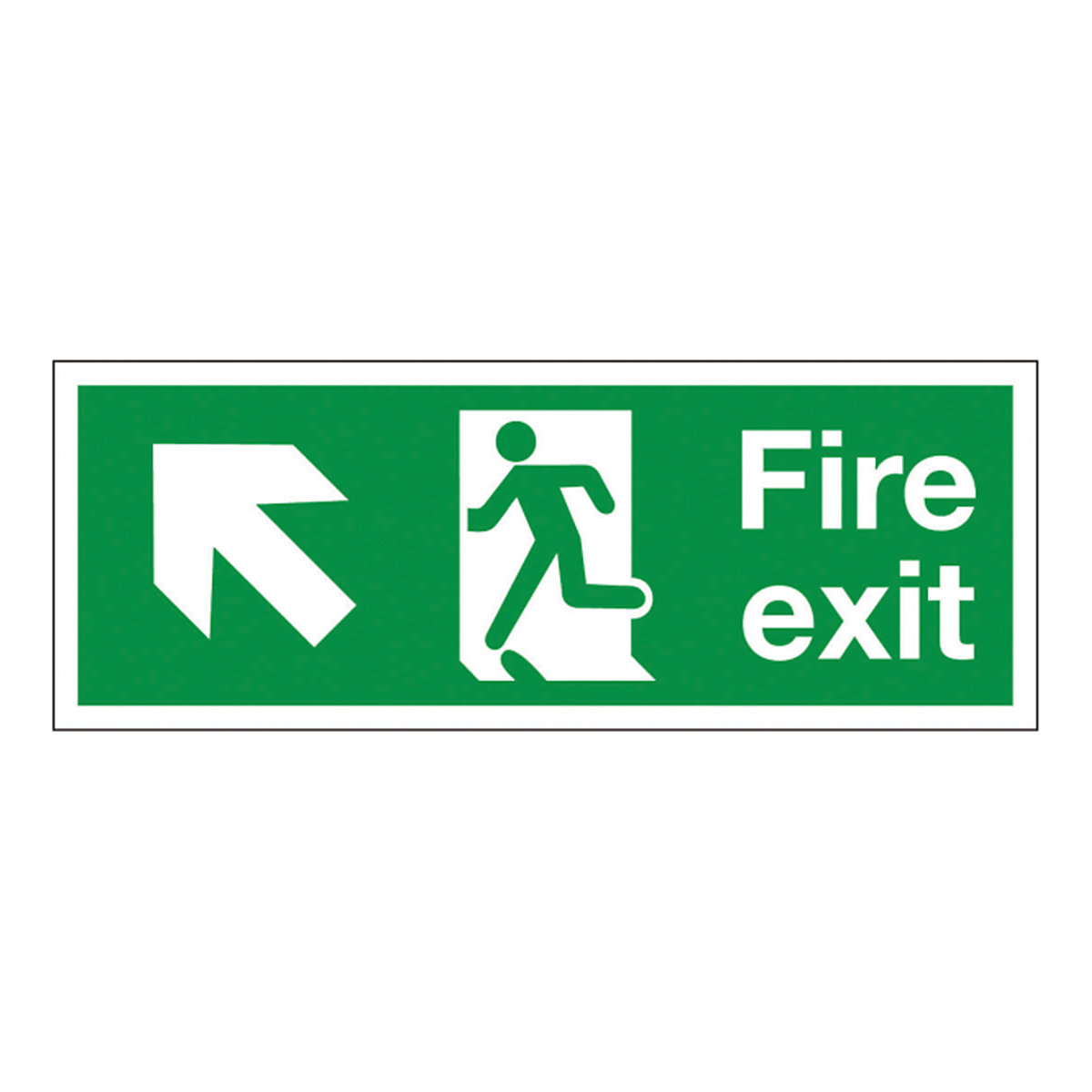 Fire Exit Arrow Diagonal Up Left Safety Signs