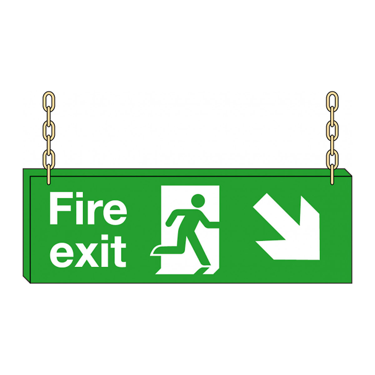 Fire Exit Down Right Safety Signs