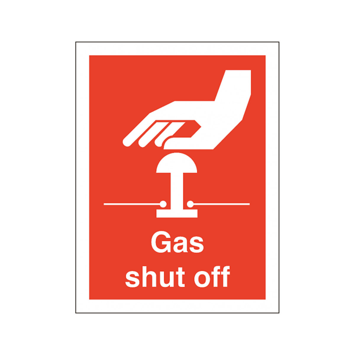 Gas Shut Off Safety Sign