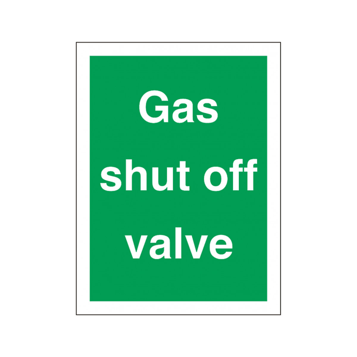 Gas Shut Off Valve Safety Sign