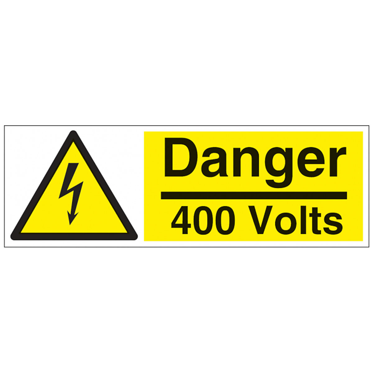 Horizontal Danger 400 Volts Safety Sign