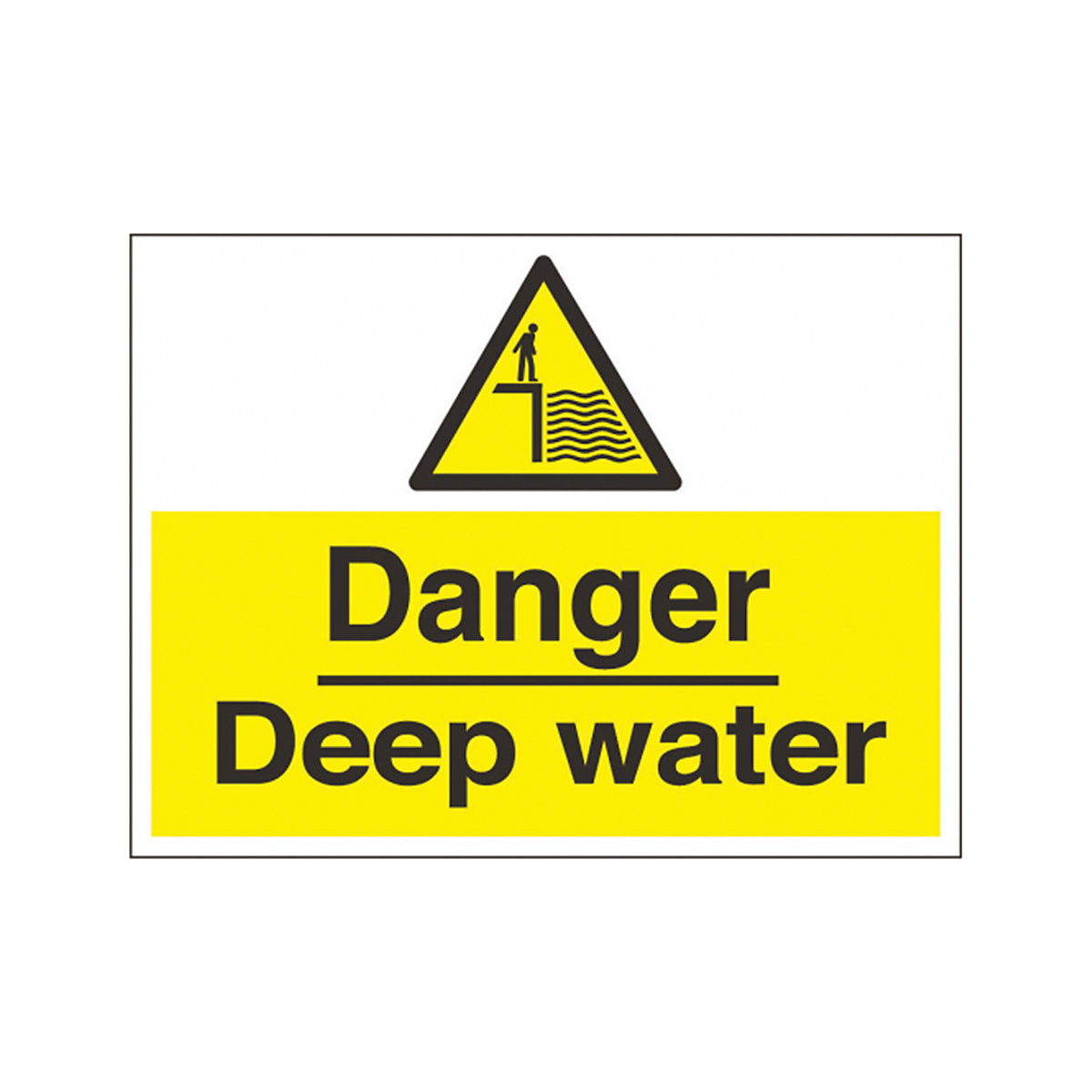 Horizontal Danger Deep Water Safety Sign