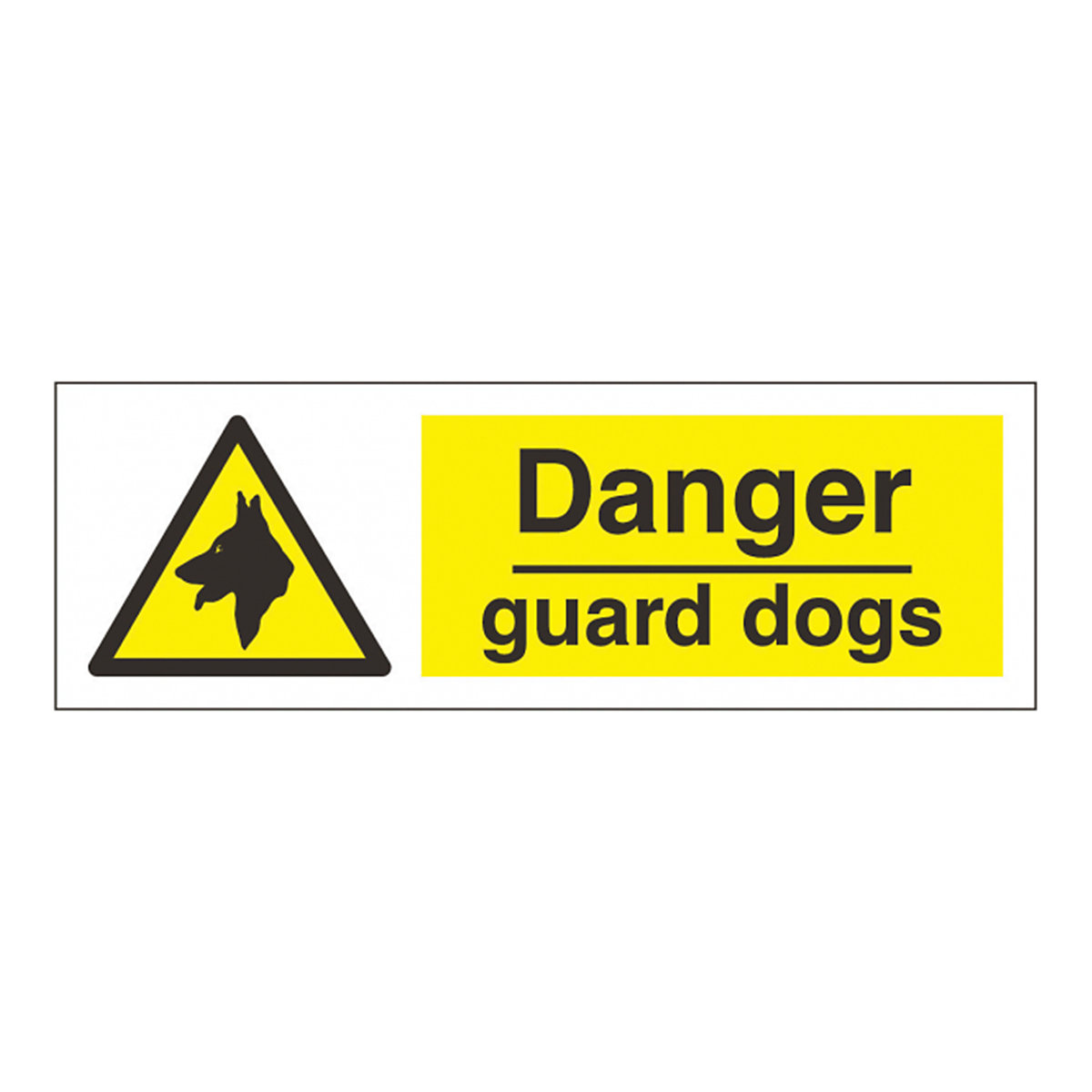 Horizontal Danger Guard Dogs Safety Sign