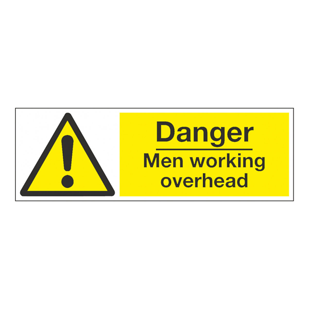Horizontal Danger Men Working Overhead Safety Signs