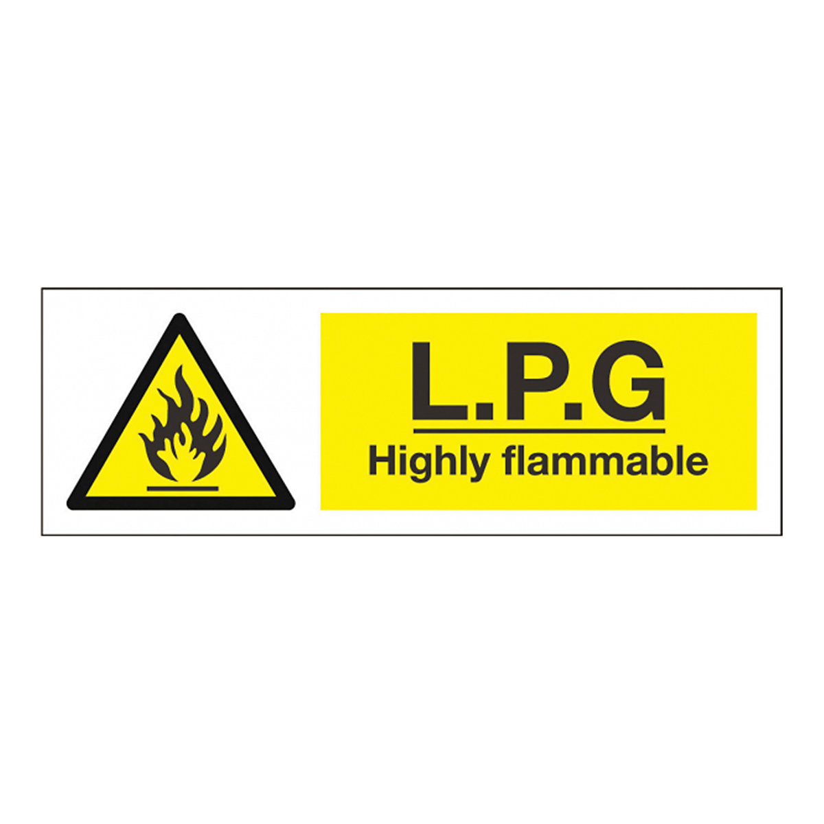 Horizontal Lpg Highly Flammable Safety Sign