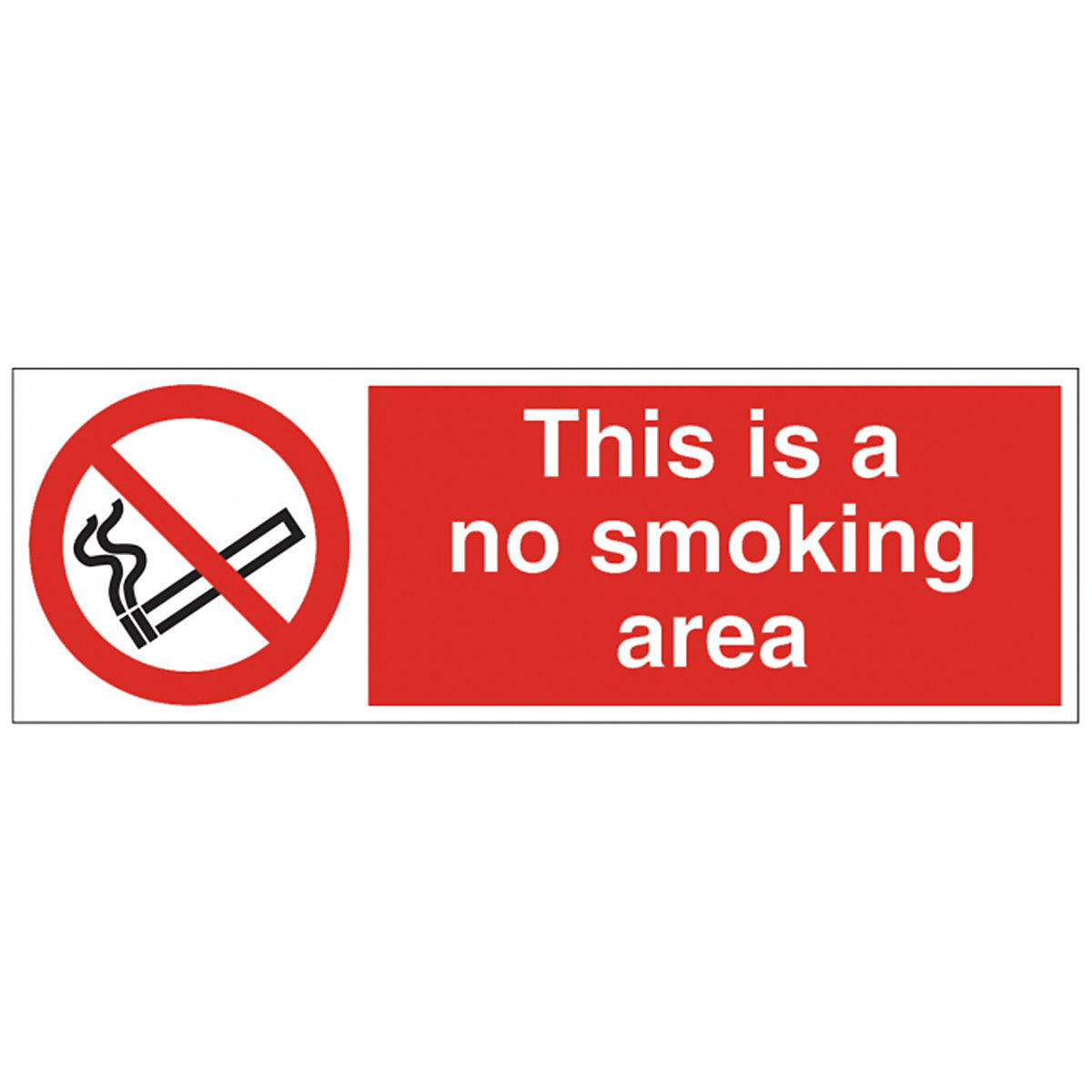 Horizontal This Is A No Smoking Area Safety Sign