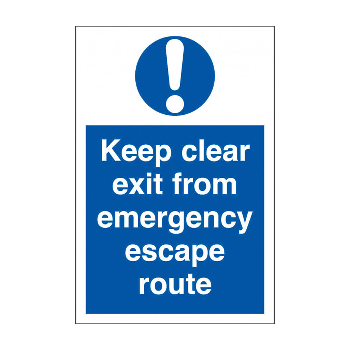 Keep Clear Exit From Emergency Escape Route Signs | Portrait & Landscape, Keep Clear Exit From Emergency Escape Route Signs | Portrait & Landscape, Keep Clear Exit From Emergency Escape Route Signs | 200mm x 300mm | Self Adhesive Vinyl | Portrait-1