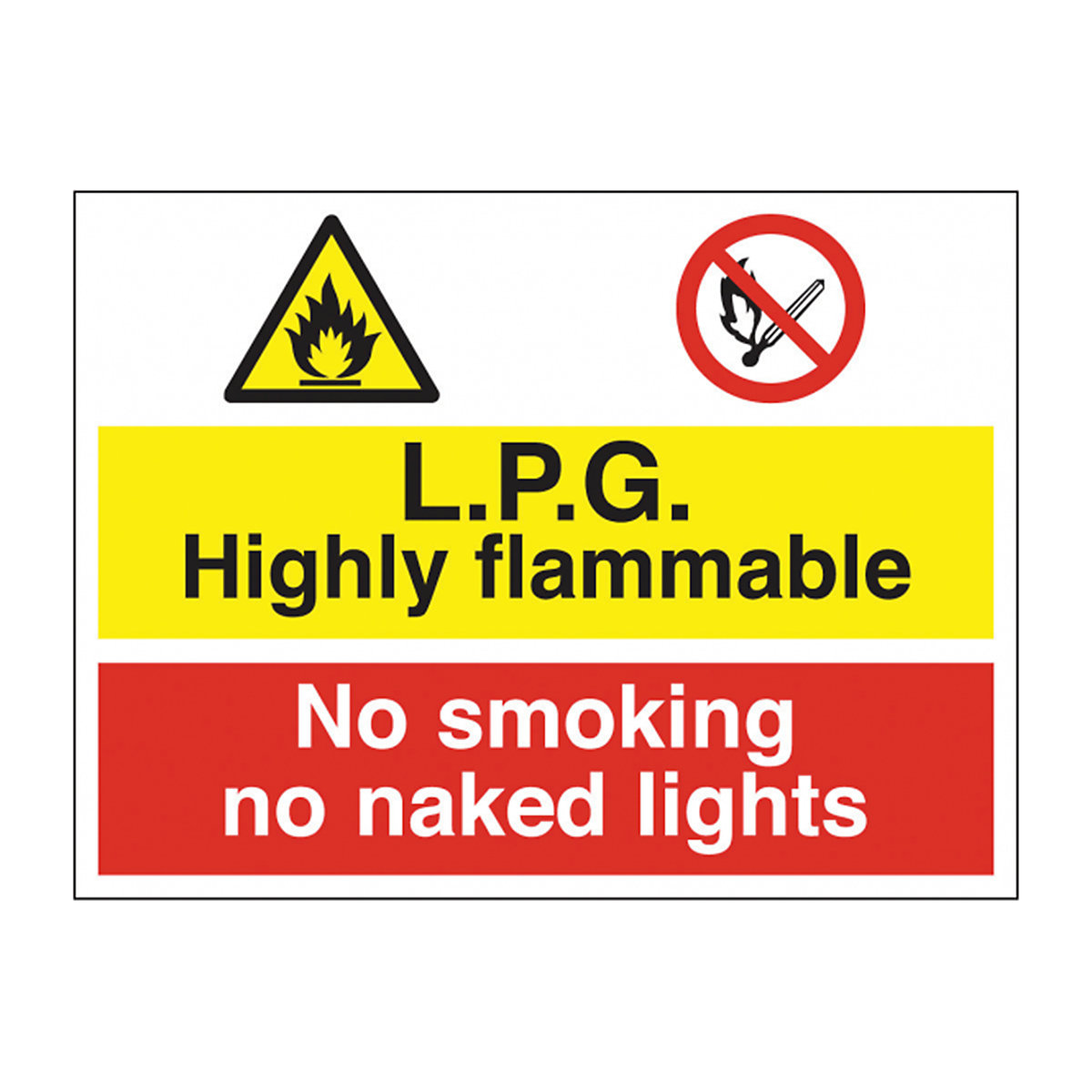 Lpg Highly Flammable No Smoking Safety Sign