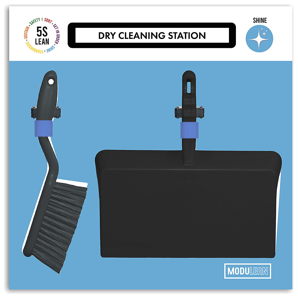 Modulean Lite Shadow Boards | 500h x 500w | With Optional Mobile Stand, Modulean Lite Shadow Boards | 500h x 500w | With Optional Mobile Stand, Modulean Lite Shadow Board | Dry Cleaning Board | 500h x 500w mm | Blue-10